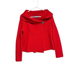 Adrienne Vittadini size small Red Cowl Neck Sweater with Turtleneck Style draped